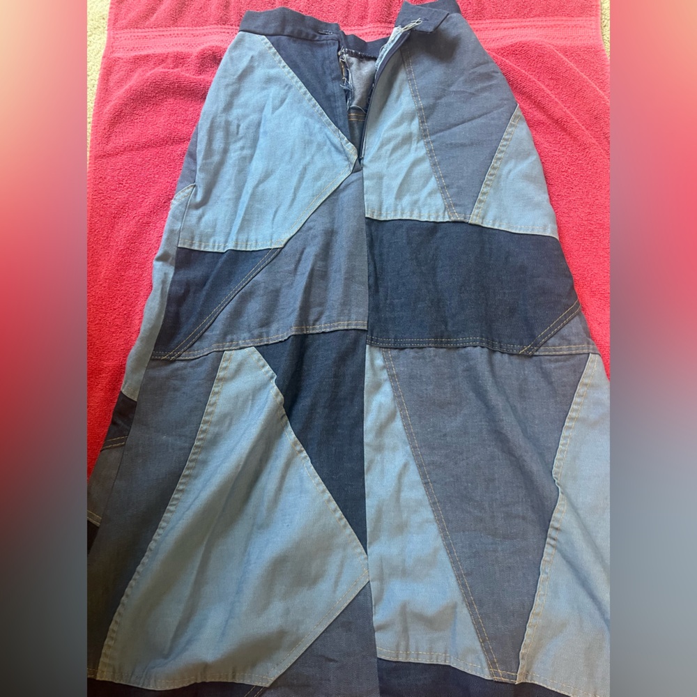 Vintage Patchwork Denim Skirt